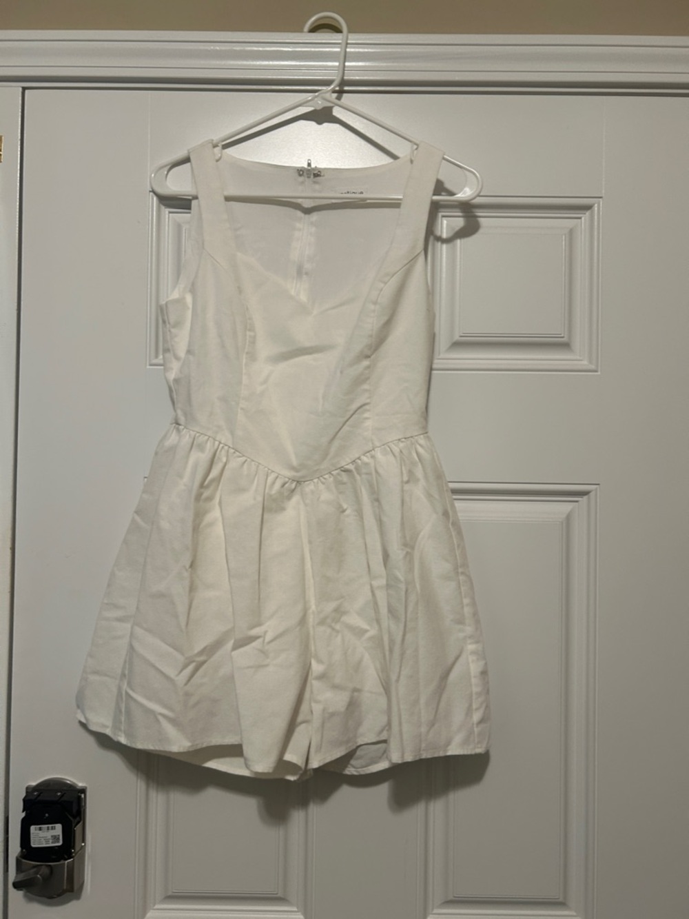 White Sleeveless Fit-and-Flare Romper